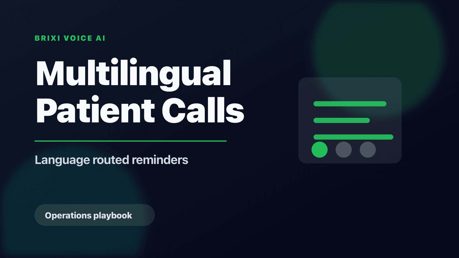 Multilingual Patient Reminder Calls in India: The Clinic Playbook