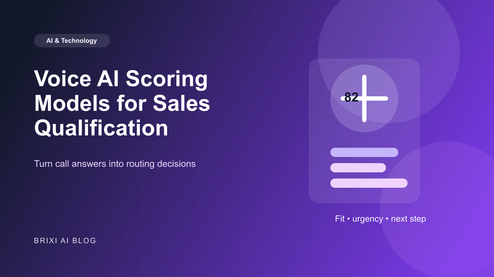 Voice AI Scoring Models for Sales Qualification