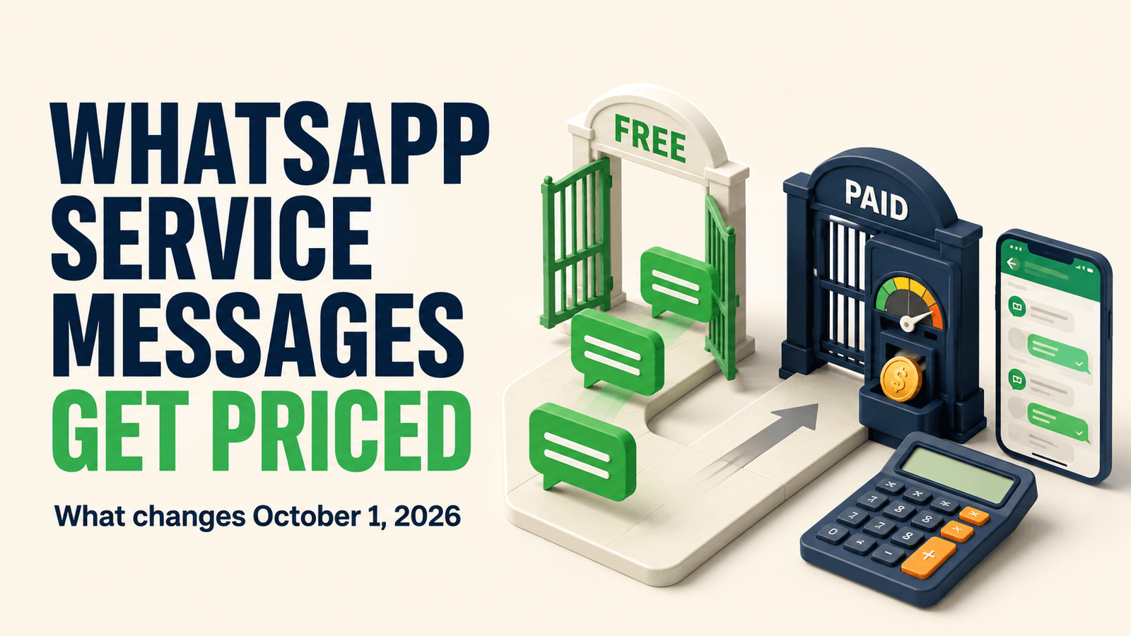 WhatsApp Business API Pricing October 2026: Meta's New Service Message Charges