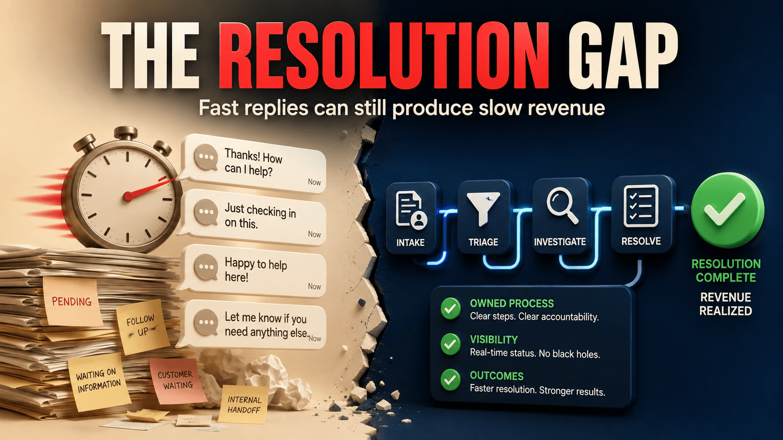 The Resolution Gap: Why Fast Replies Still Produce Slow Revenue