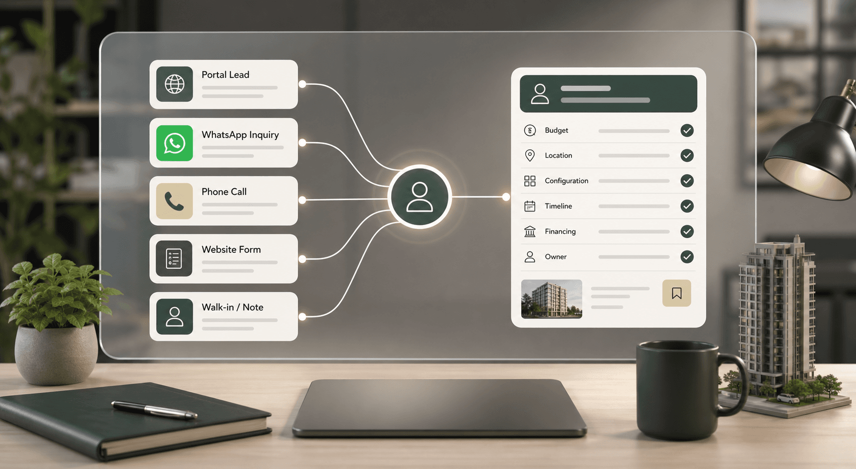Real estate inquiries becoming structured buyer profiles in Brixi