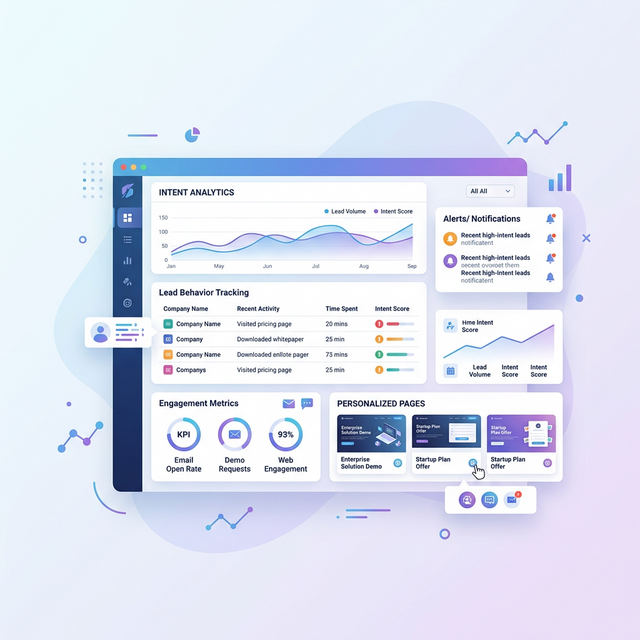 Buyer intent tracking dashboard highlighting serious lead behavior signals