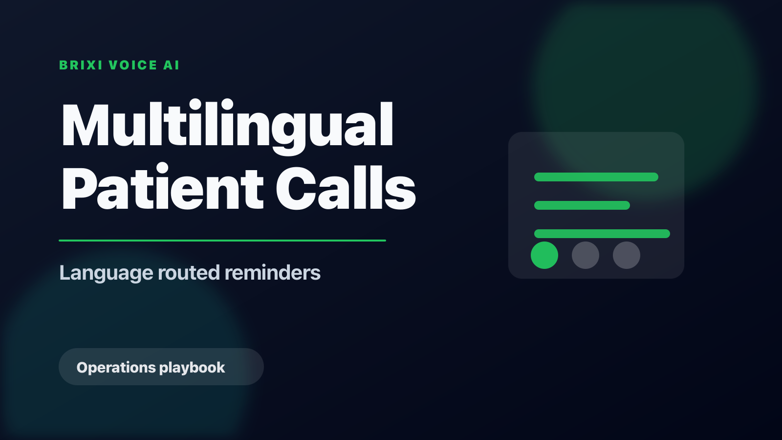 Multilingual Patient Reminder Calls: The India Clinic Playbook