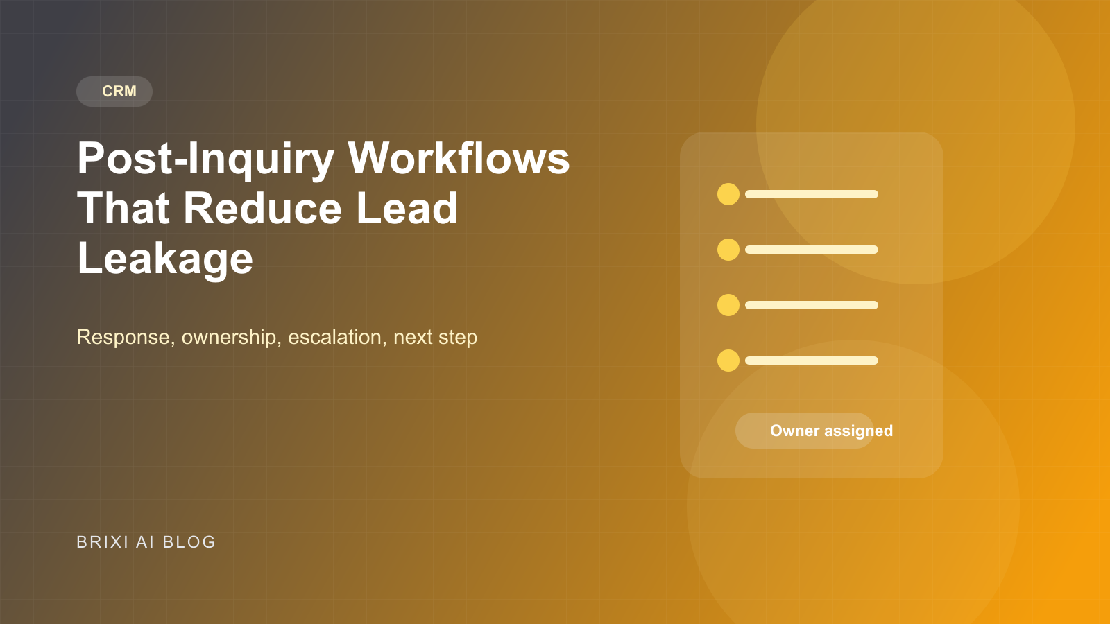 Post-Inquiry Workflows That Reduce Lead Leakage